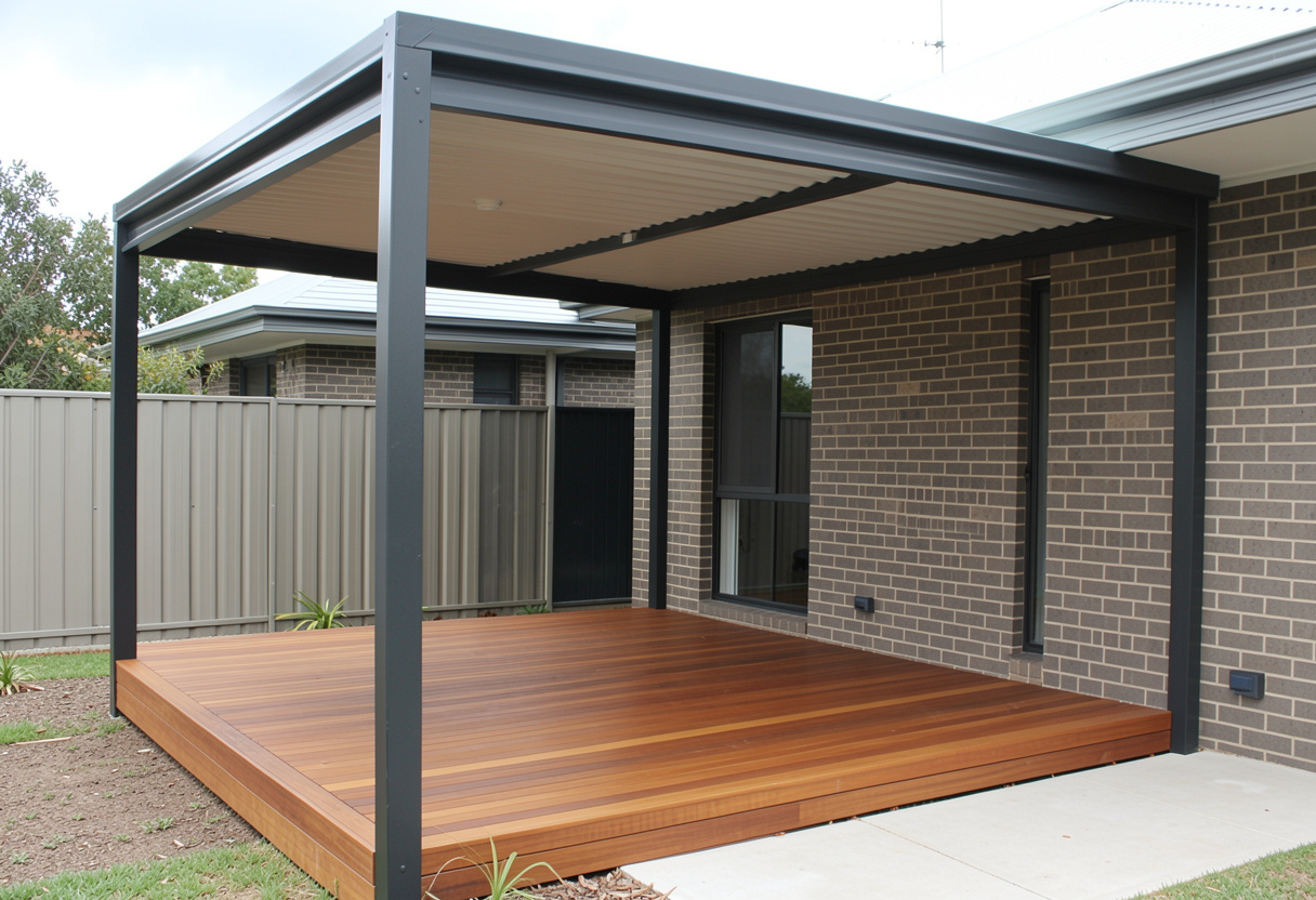Corrugated or flat Colorbond roof over a timber or composite deck