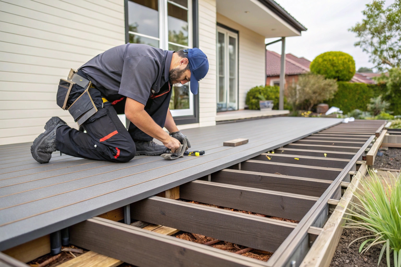 professional deck builder installing composite decking boards Harrison Canberra ACT