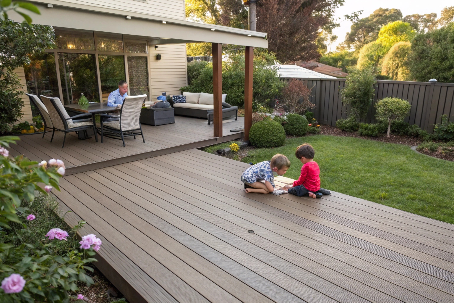 composite decking Harrison Gungahlin family backyard outdoor living area