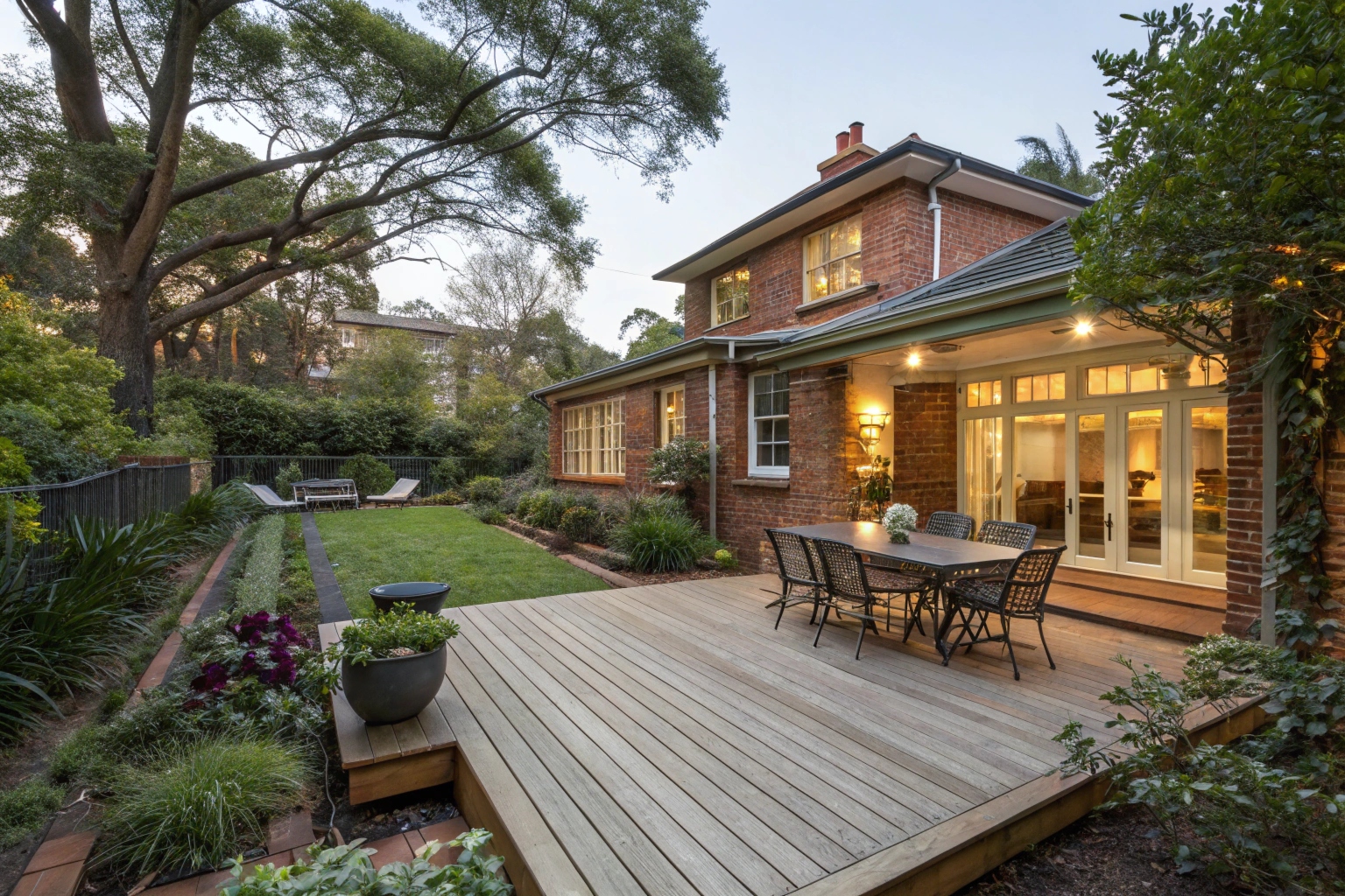 Deck extension on established Torrens home with outdoor entertaining area