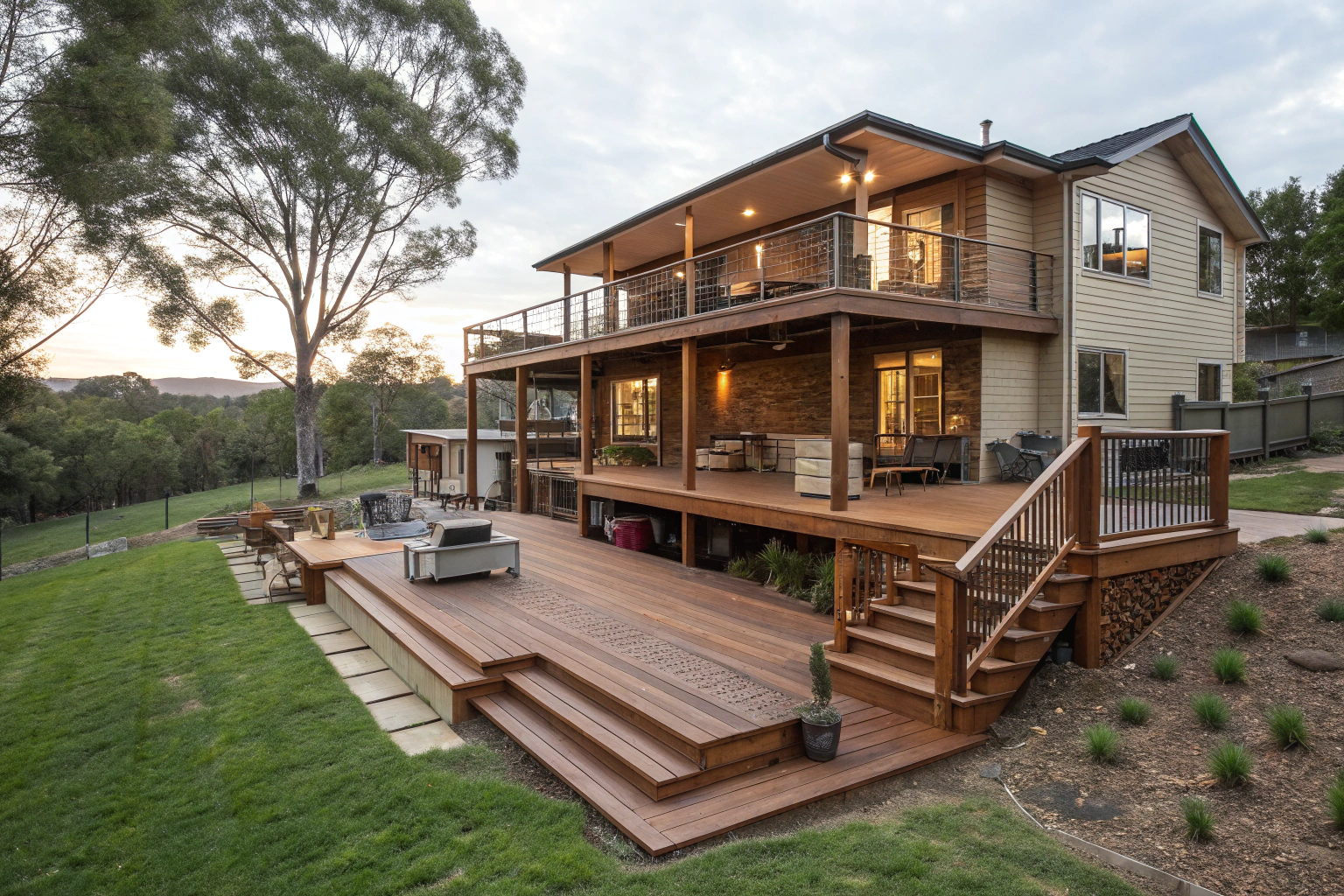 Large entertaining deck on a spacious residential block in Tuggeranong Canberra