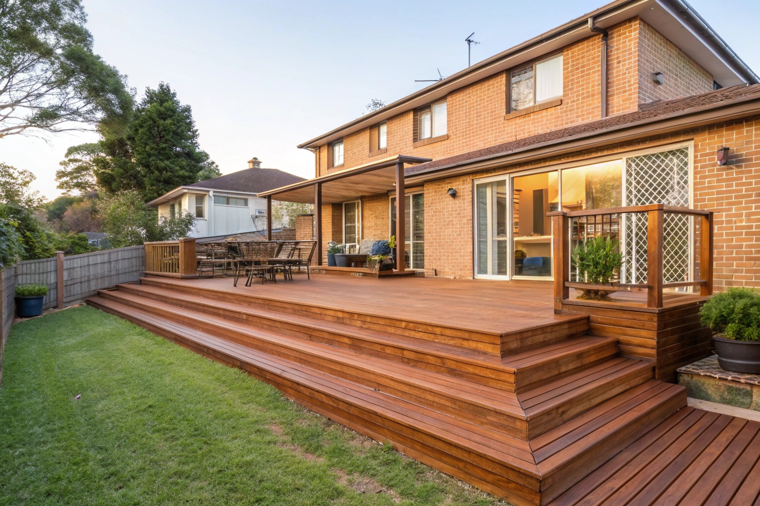 Timber deck attached to established brick home in Karabar NSW